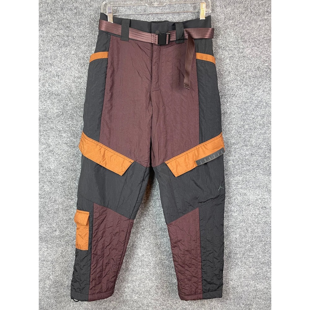 Jordan Flight Cargo Pants Women S Burgundy Black Colorblock Utility Belted EXCL - Picture 1 of 11